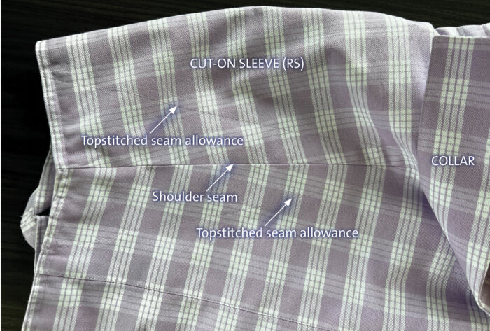 Zero-waste shoulder seam design detail