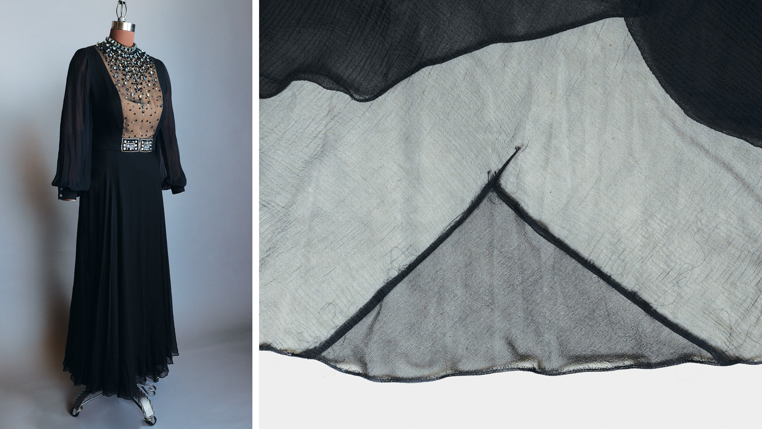 corset dress long skirt Fitted Sleeveless Sheer Gown by Ladivine CD285 glam and confident—this black WK32_V4_UK_WOMENS_DRESSES Size:30W J Crew silk chiffon